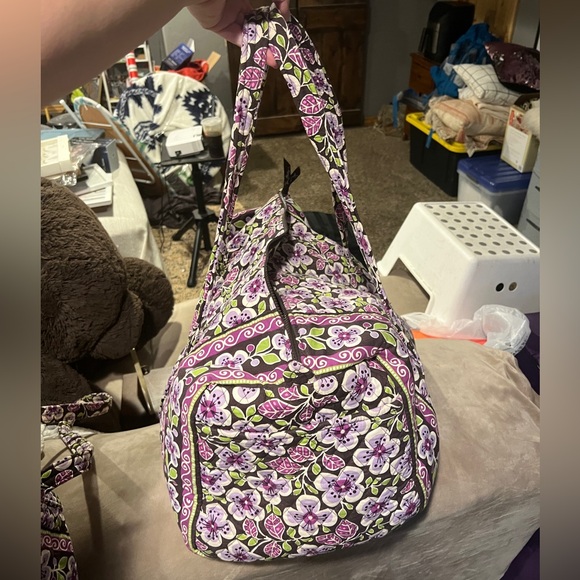 Vera Bradley XL Weekender Duffel Bag Plum Petal - Picture 2 of 4
